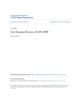 Fort Sumner Review, 10-09-1909 Review Pub