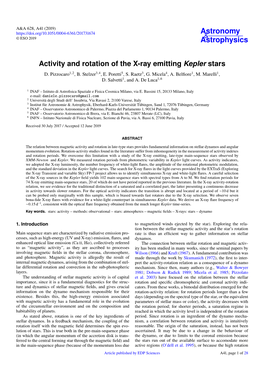 Activity and Rotation of the X-Ray Emitting Kepler Stars D