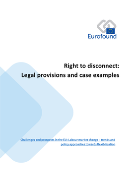 Right to Disconnect: Legal Provisions and Case Examples