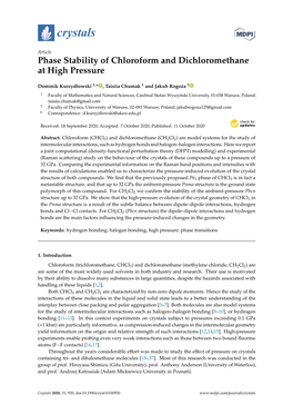 Phase Stability of Chloroform and Dichloromethane at High Pressure