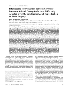 Interspecific Hybridization Between Coreopsis Leavenworthii And