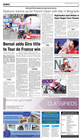 Bernal Adds Giro Title to Tour De France