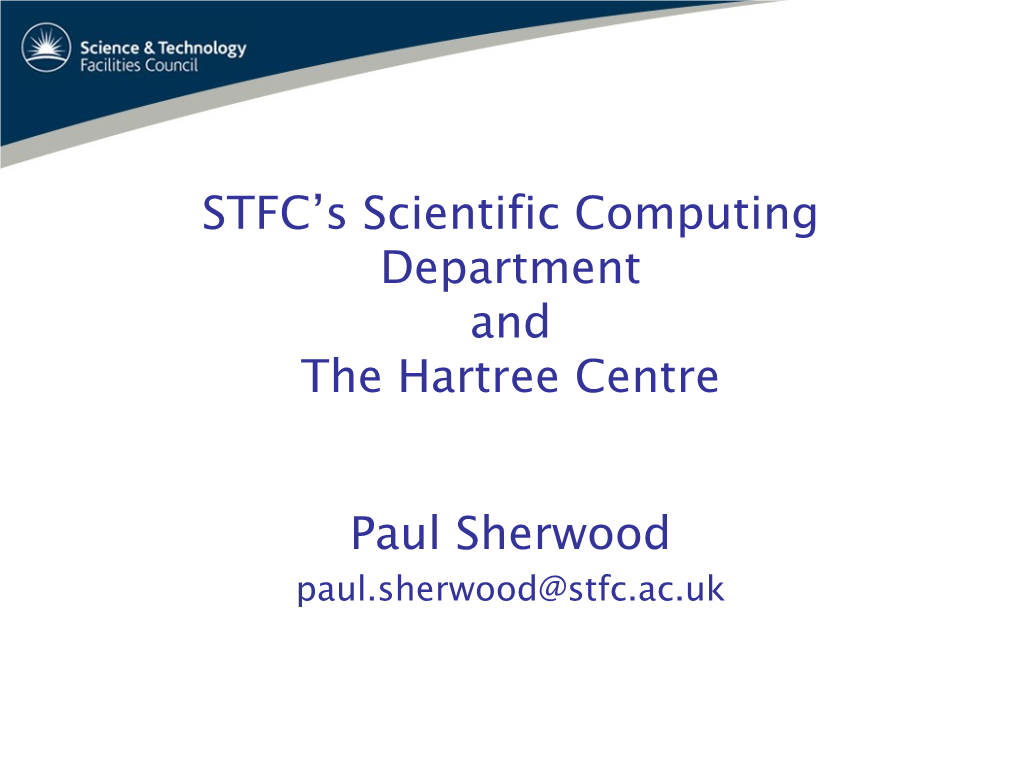 STFC's Scientific Computing Department and the Hartree Centre