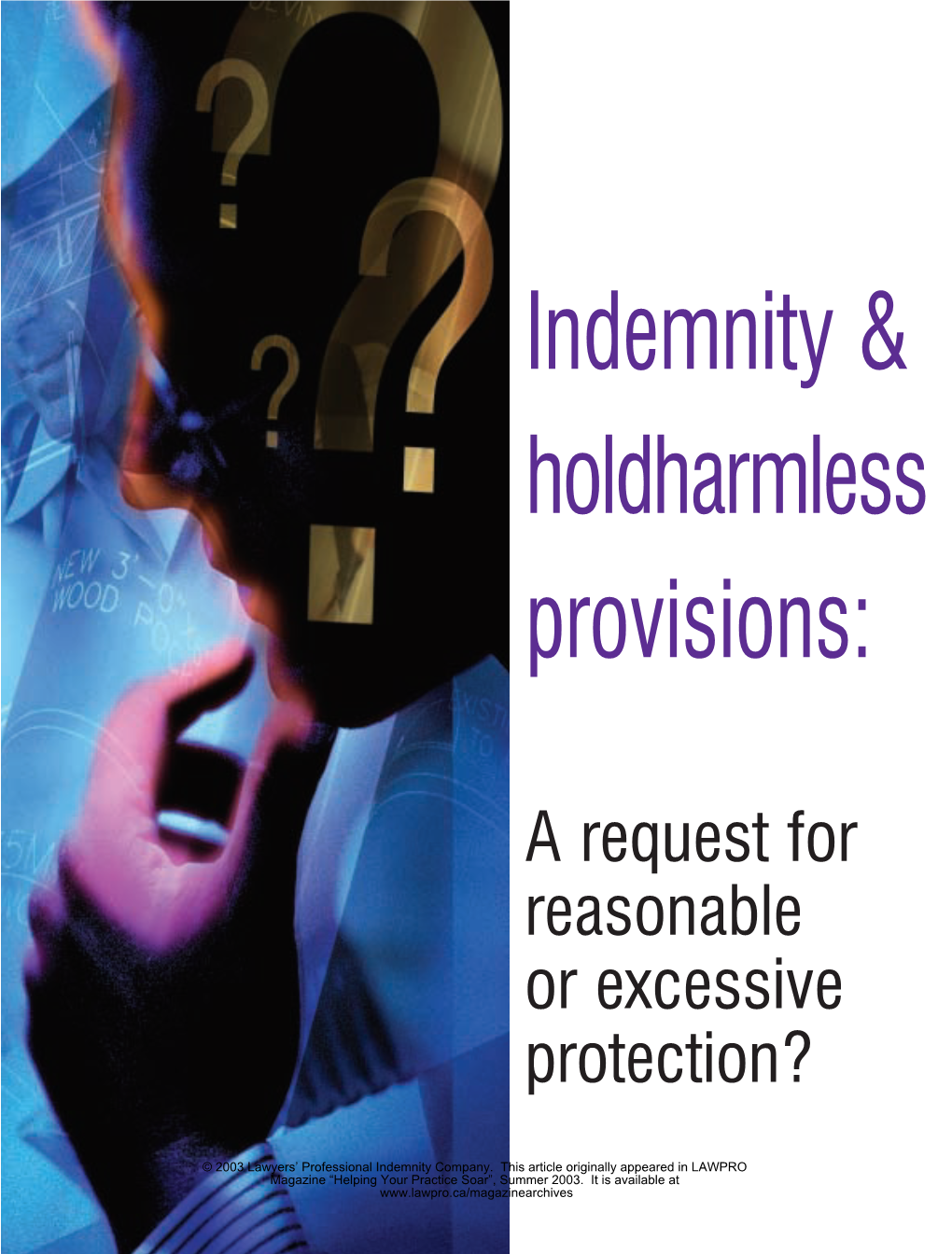 Indemnity & Holdharmless Provisions