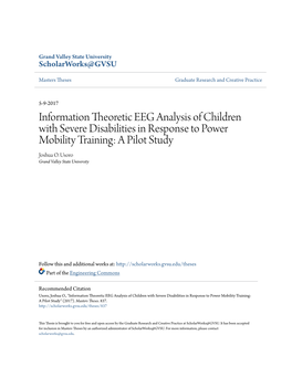 Information Theoretic EEG Analysis of Children with Severe Disabilities in Response to Power Mobility Training: a Pilot Study Joshua O