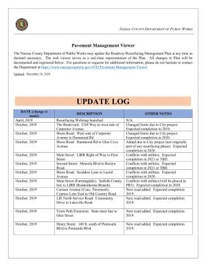 Update the Roadway Resurfacing Management Plan at Any Time As Deemed Necessary