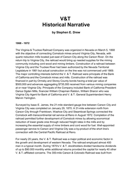 V&T Historical Narrative