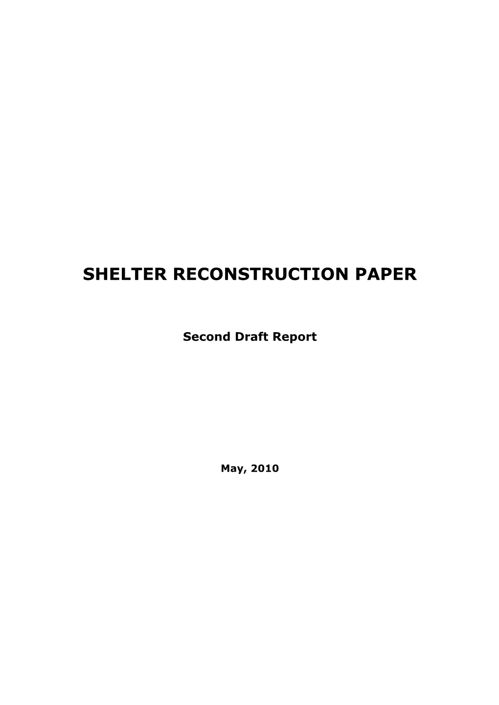 Shelter Reconstruction Paper