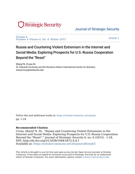 Russia and Countering Violent Extremism in the Internet and Social Media: Exploring Prospects for U.S.-Russia Cooperation Beyond the "Reset"