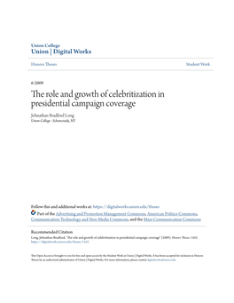 The Role and Growth of Celebritization in Presidential Campaign Coverage