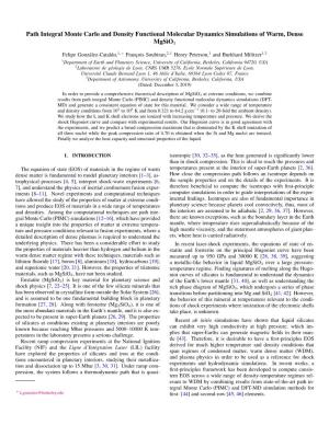 Path Integral Monte Carlo and Density Functional Molecular Dynamics Simulations of Warm, Dense Mgsio3