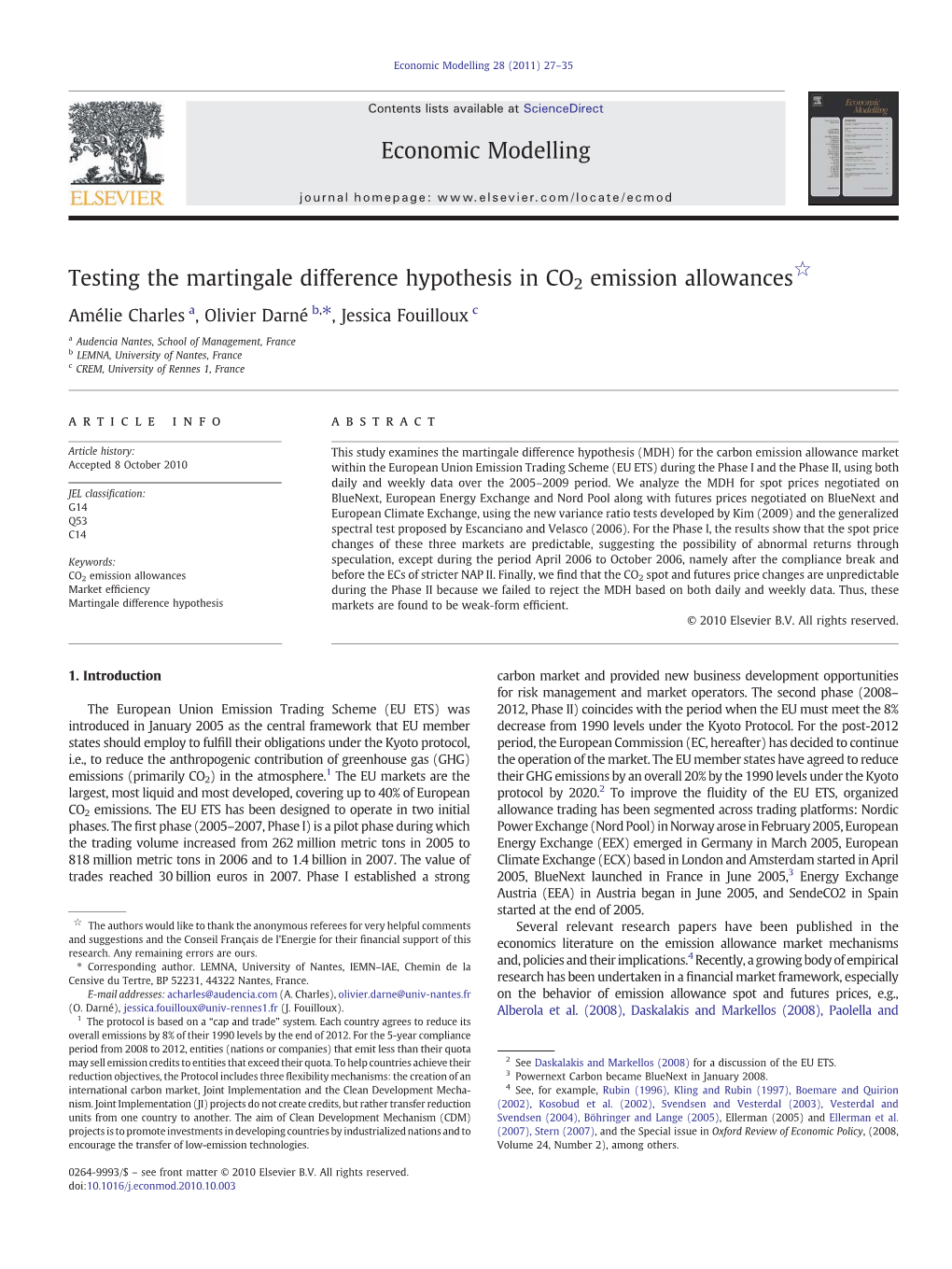 Testing the Martingale Difference Hypothesis in CO2 Emission