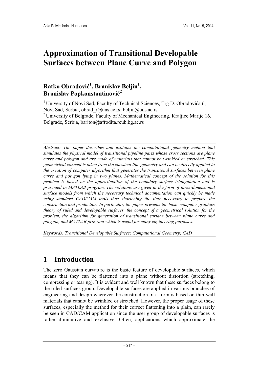 Approximation of Transitional Developable Surfaces Between Plane Curve and Polygon