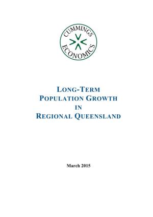 Long-Term Population Growth in Regional Queensland
