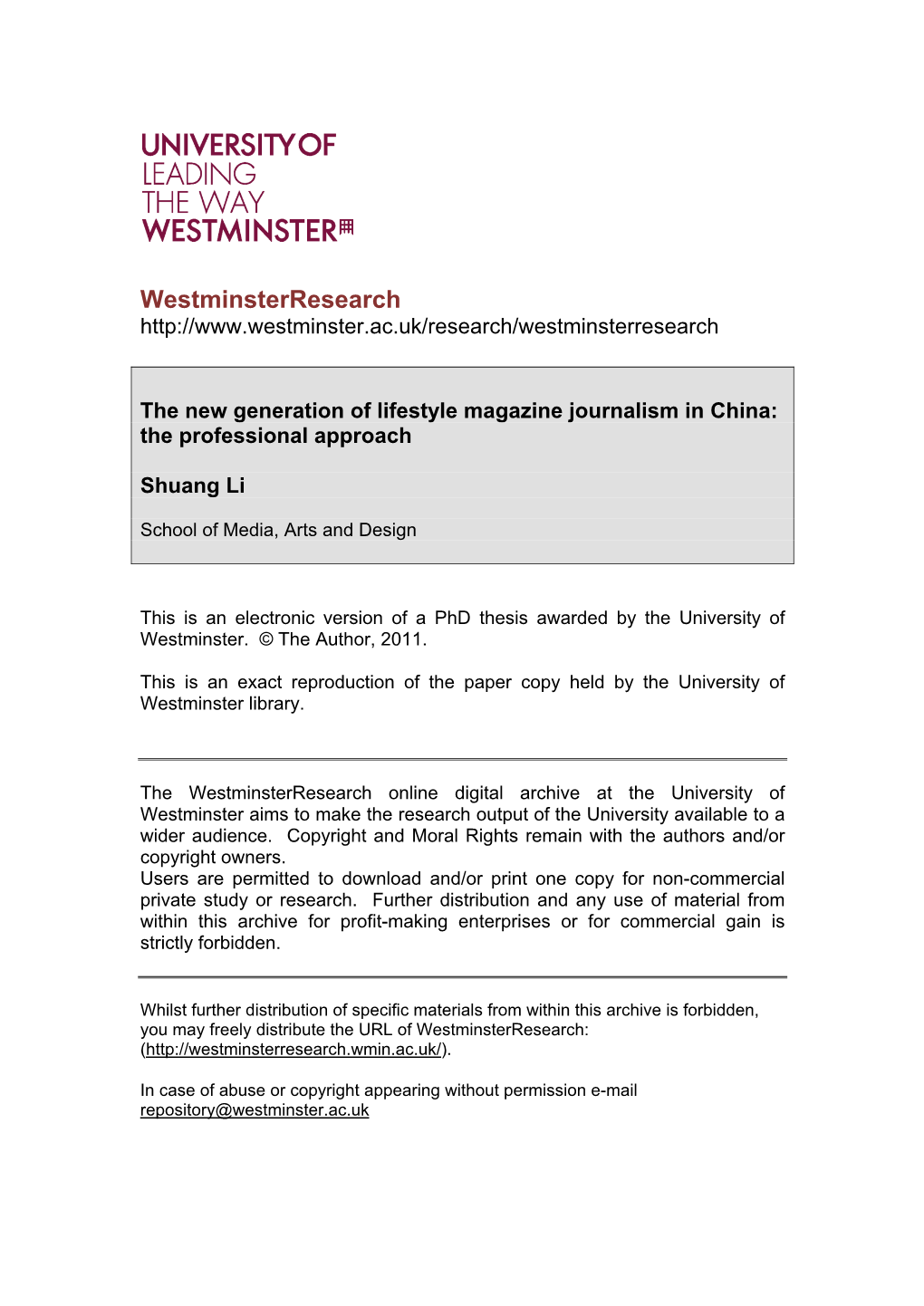 The New Generation of Lifestyle Magazine Journalism in China: the Professional Approach