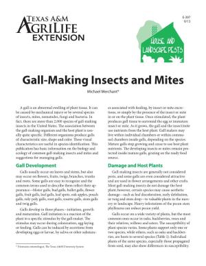 Gall-Making Insects and Mites Michael Merchant*