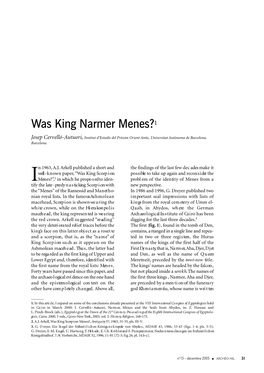 Was King Narmer Menes?1