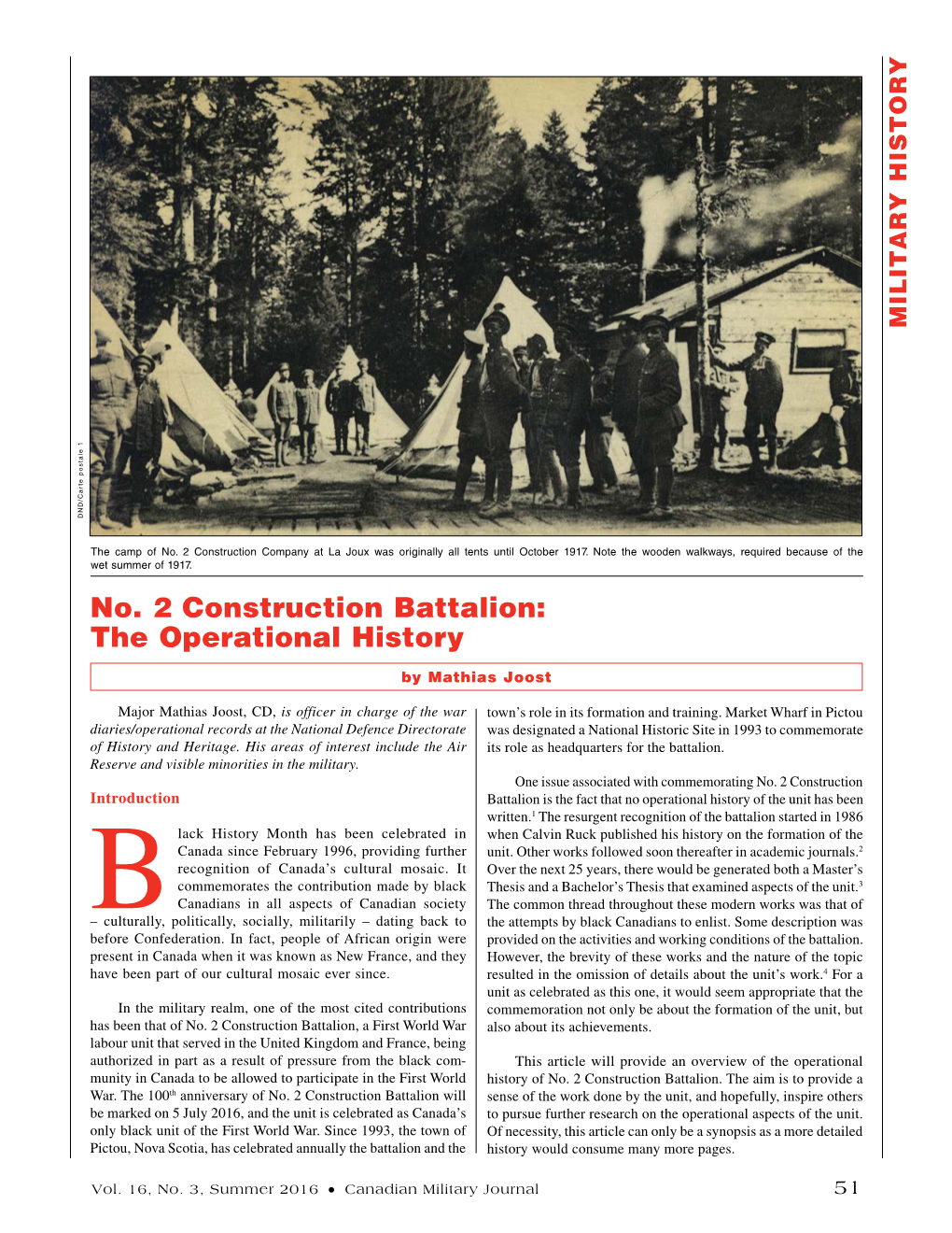 No. 2 Construction Battalion: the Operational History