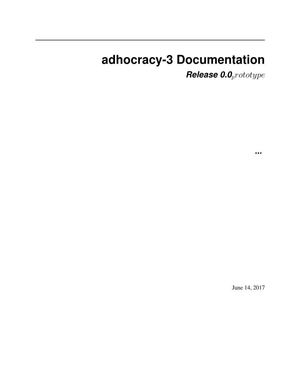 Adhocracy-3 Documentation