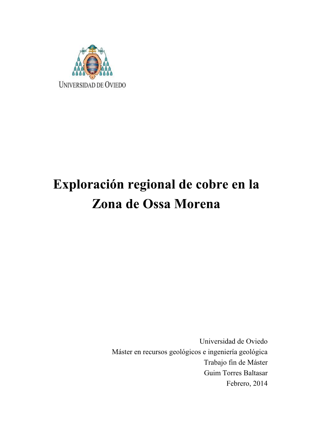 Exploración Regional De Cobre En La Zona De Ossa Morena