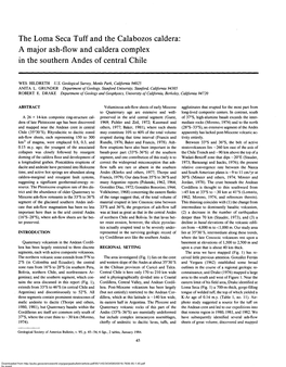 The Loma Seca Tuff and the Calabozos Caldera: a Major Ash-Flow and Caldera Complex in the Southern Andes of Central Chile