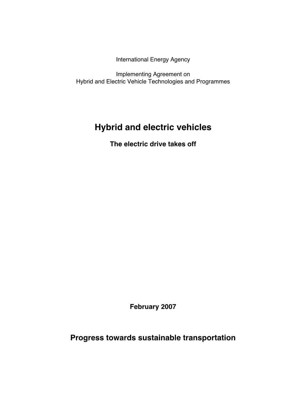 Hybrid and Electric Vehicles