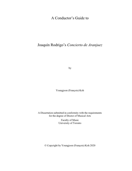 A Conductor's Guide to Joaquín Rodrigo's Concierto De Aranjuez