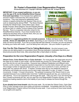 Dr. Foster's Essentials Liver Regeneration Program