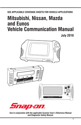 Mitsubishi, Nissan, Mazda and Eunos Vehicle Communication Manual July 2010