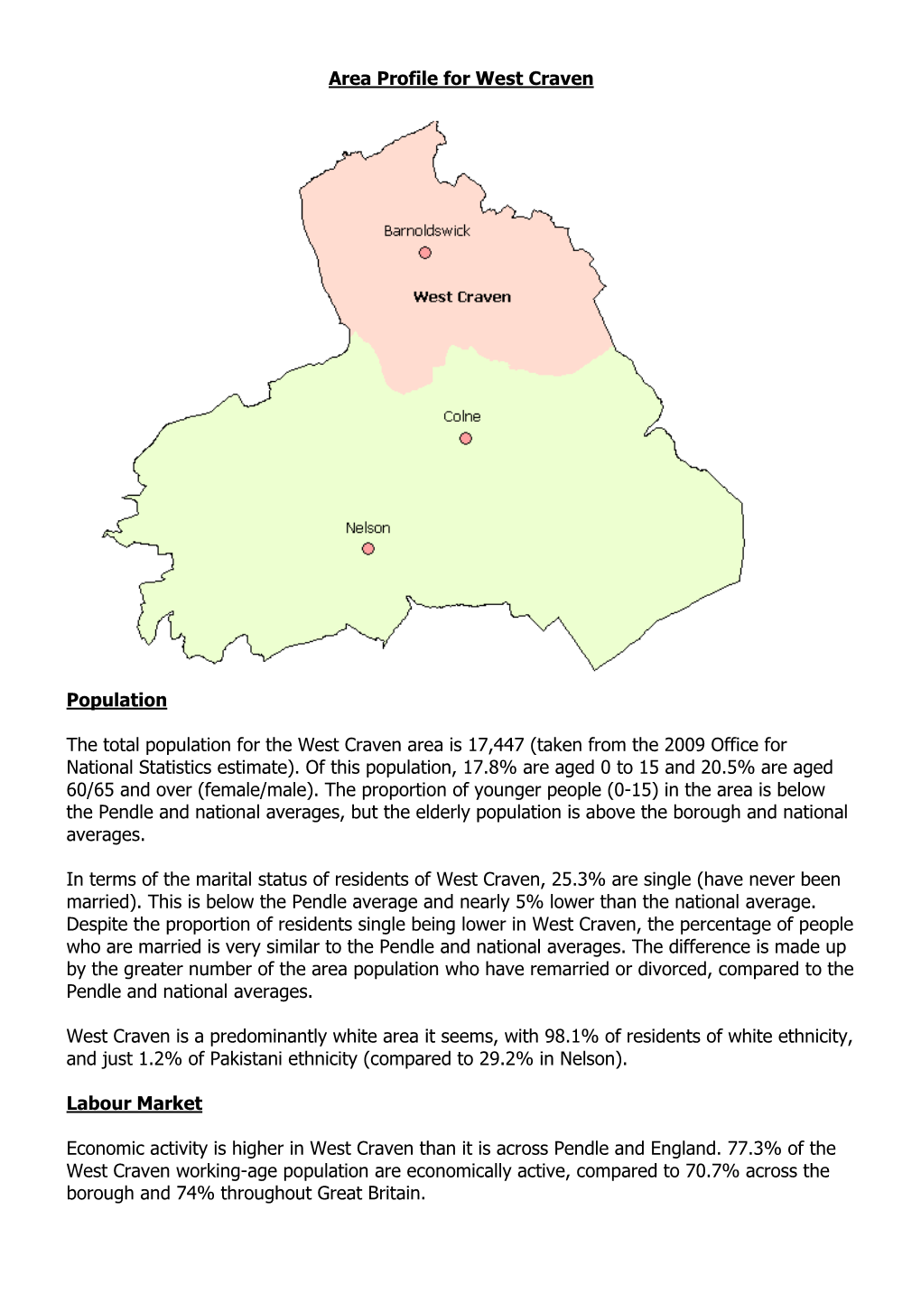 Area Profile for West Craven