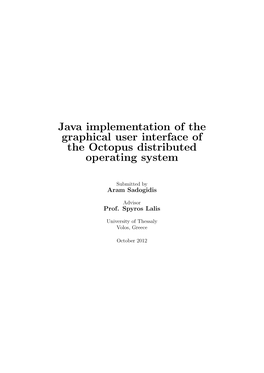 Java Implementation of the Graphical User Interface of the Octopus Distributed Operating System