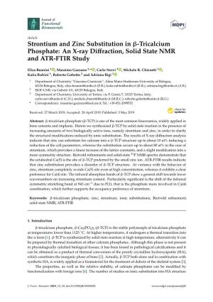 Tricalcium Phosphate: an X-Ray Diﬀraction, Solid State NMR and ATR-FTIR Study