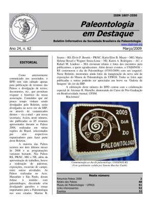 Paleontologia Em Destaque Boletim Informativo Da Sociedade Brasileira De Paleontologia Ano 24, N