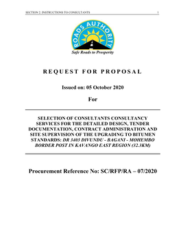 REQUEST for PROPOSAL for Procurement