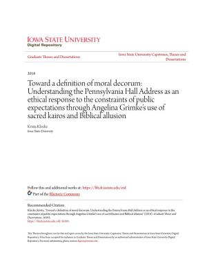 Toward a Definition of Moral Decorum: Understanding the Pennsylvania Hall Address As an Ethical Response to the Constraints of P