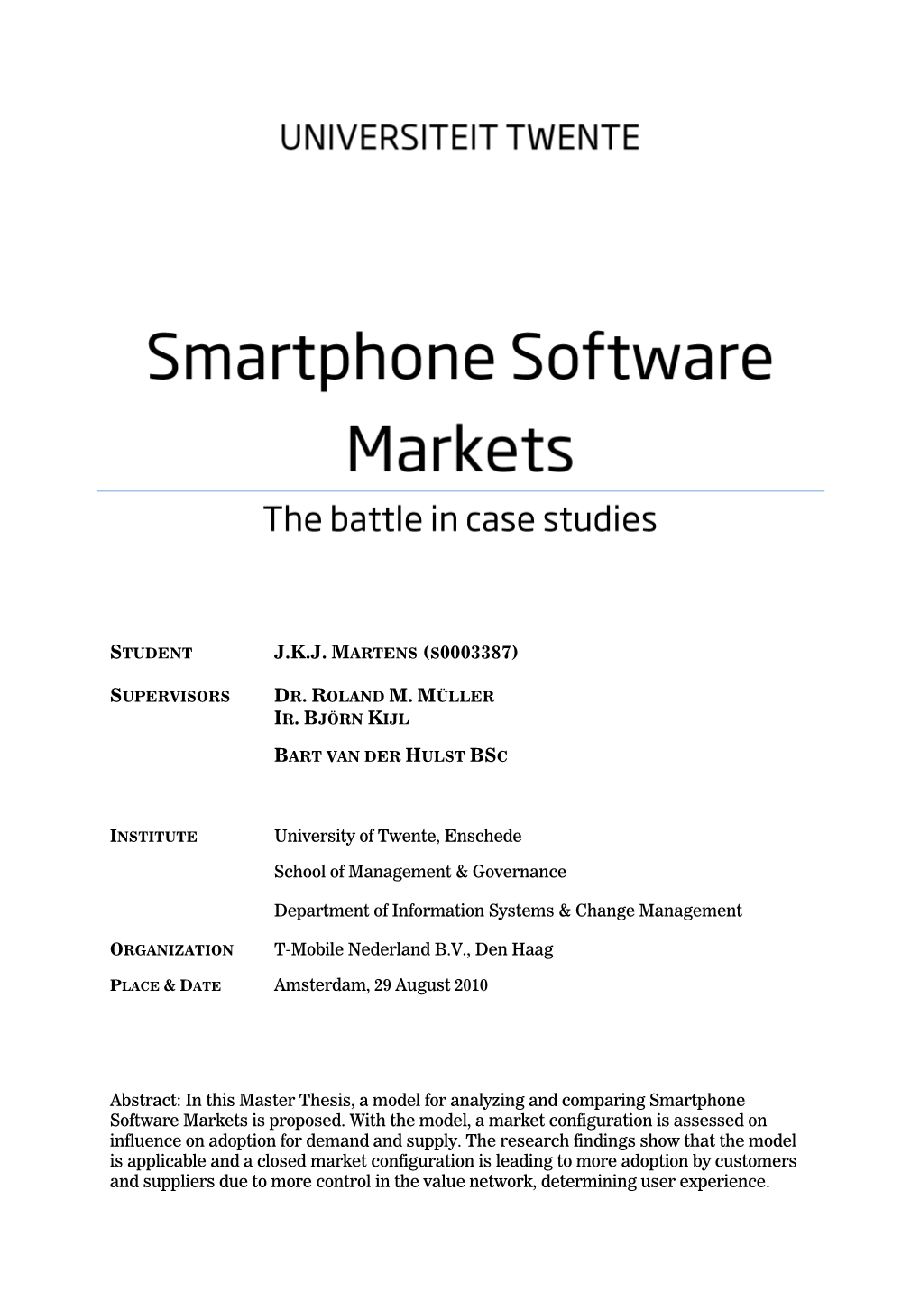 Smartphone Software Markets Is Proposed