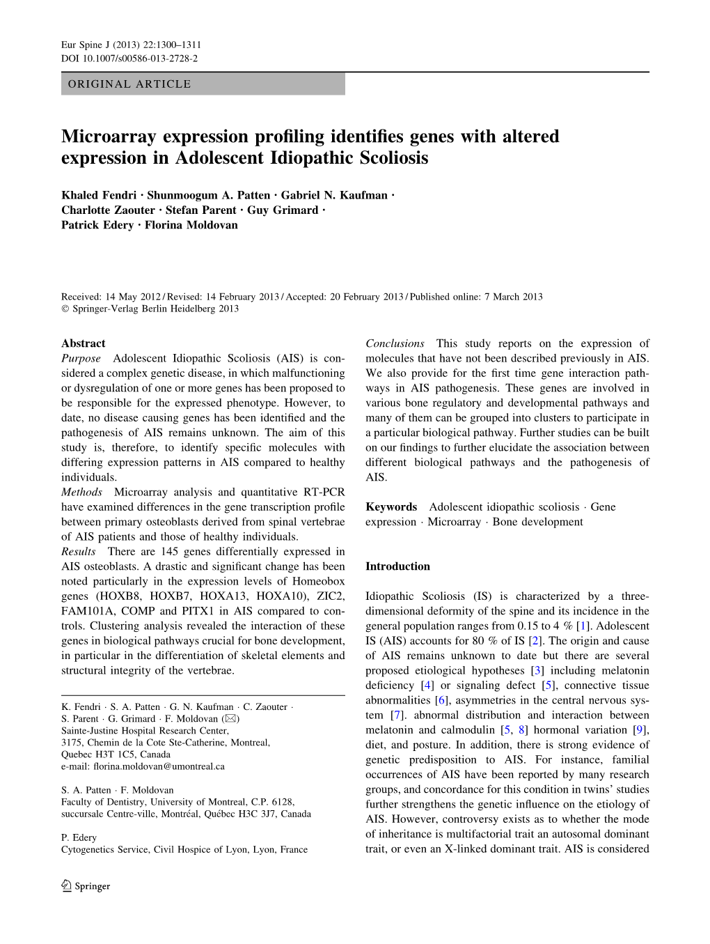 Microarray Expression Profiling Identifies Genes with Altered