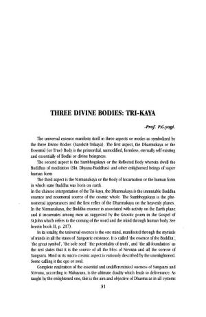 Notes and Topics: Three Divine Bodies: Tri-Kaya