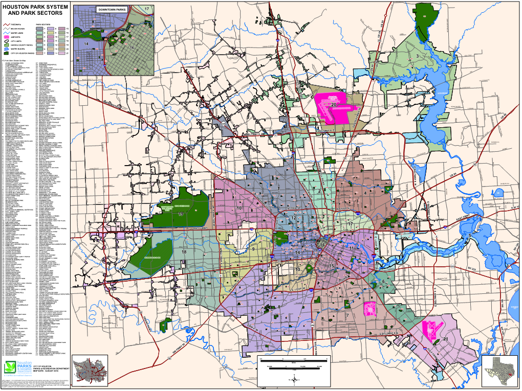 Houston Park System and Park Sectors