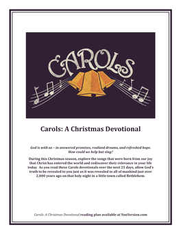 Carols: a Christmas Devotional