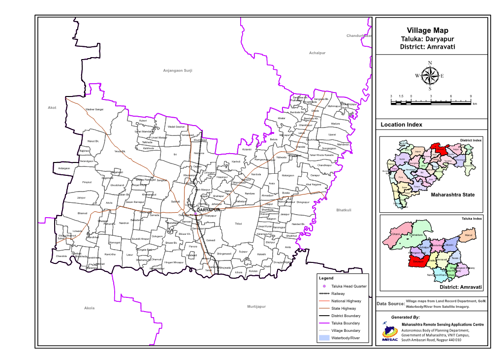 Village Map Chandurbazar Taluka: Daryapur District: Amravati Achalpur Anjangaon Surji Μ Sangawa Kh