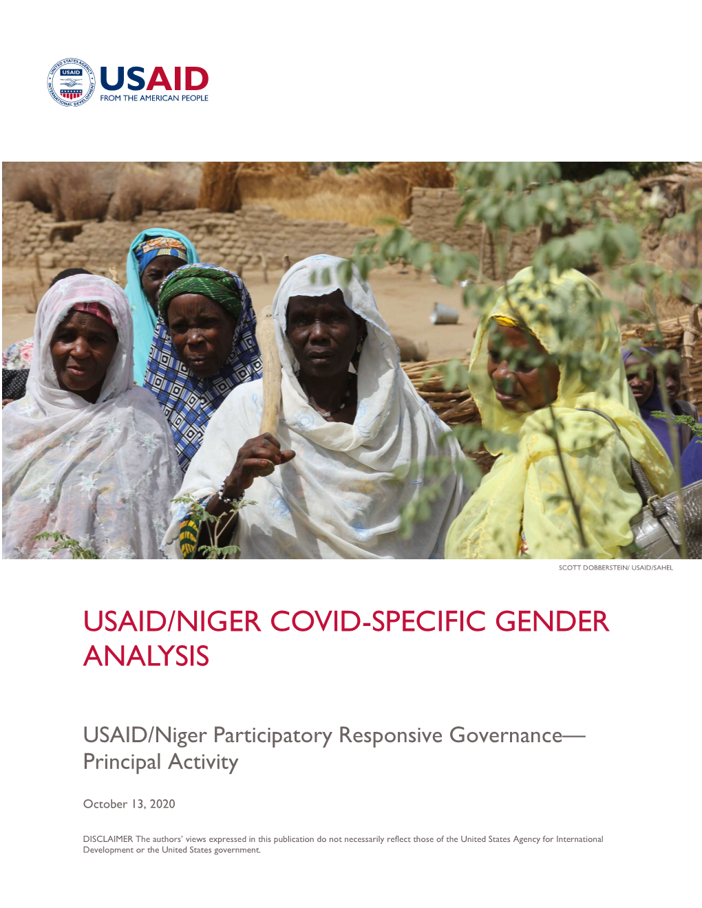 Usaid/Niger Covid-Specific Gender Analysis