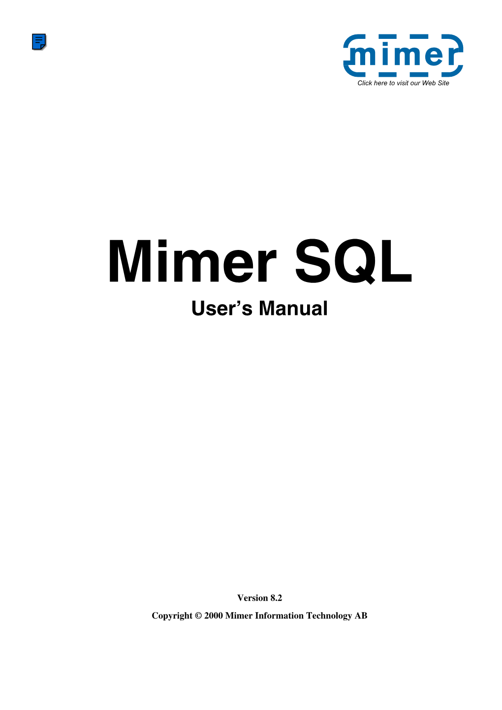 Mimer SQL User's Manual