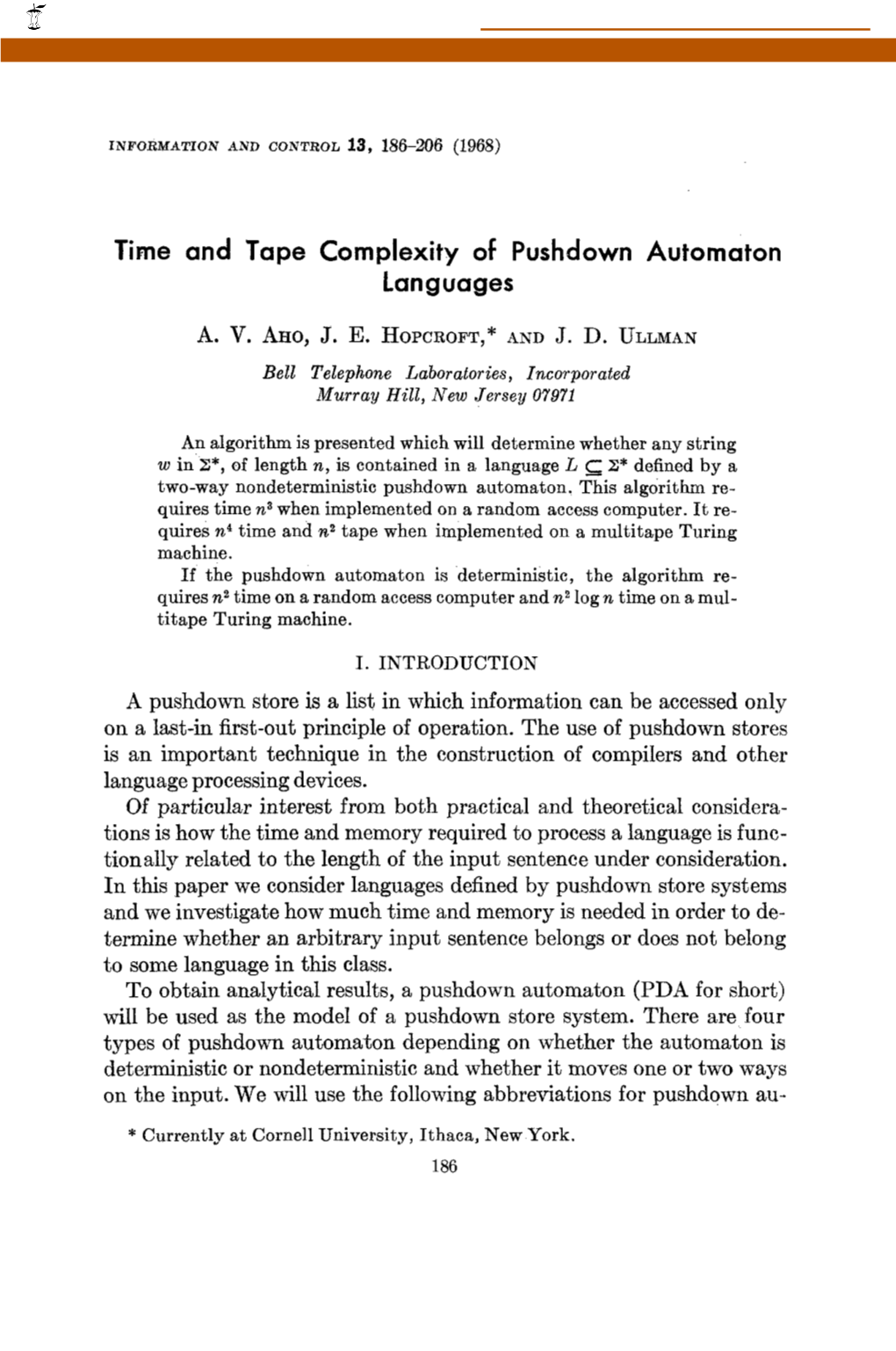 Time and Tape Complexity of Pushdown Automaton Languages
