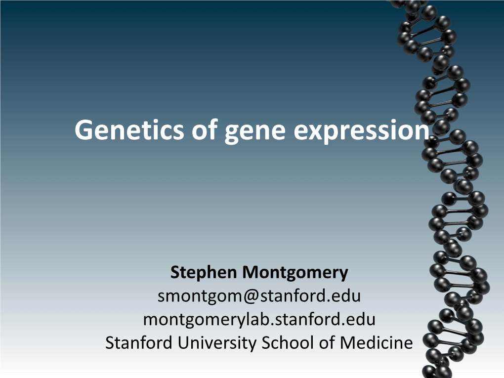 Genetics of Gene Expression