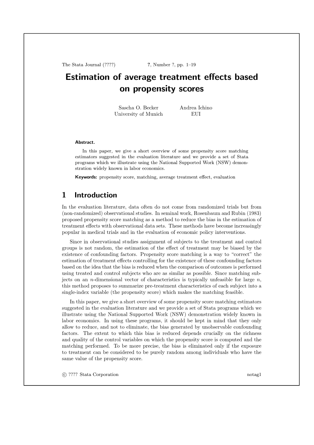 Estimation of Average Treatment Effects Based On