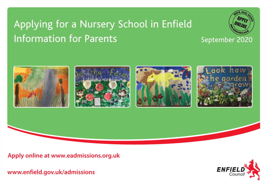 Enfield Nursery Admissions Information 2020