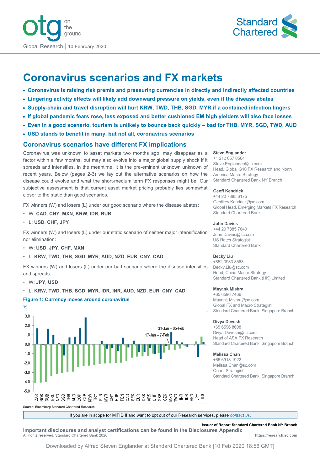 Coronavirus Scenarios and FX Markets