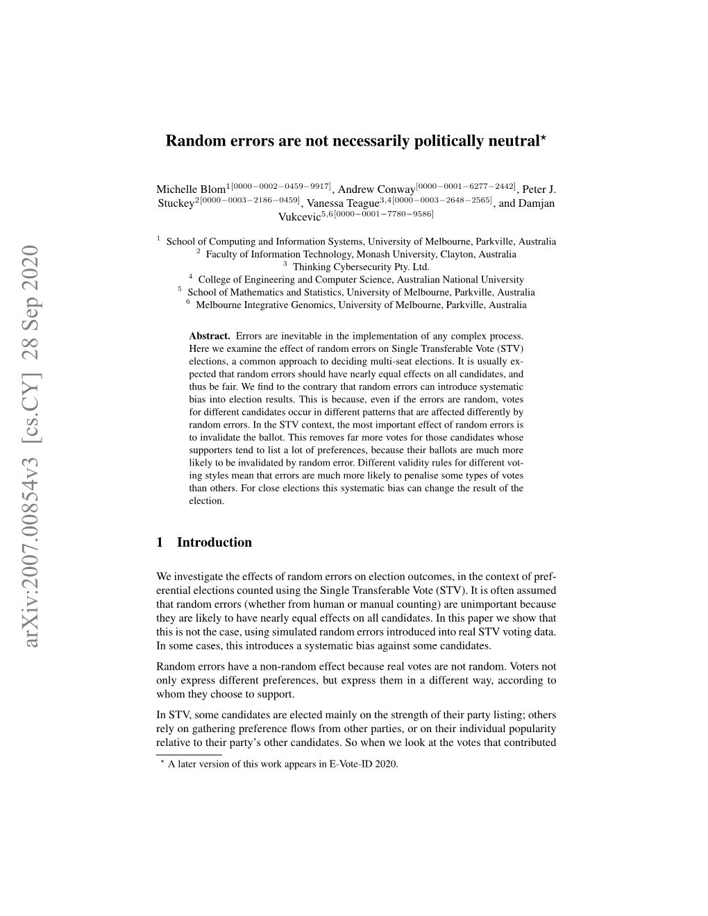 Arxiv:2007.00854V3 [Cs.CY] 28 Sep 2020 in Some Cases, This Introduces a Systematic Bias Against Some Candidates