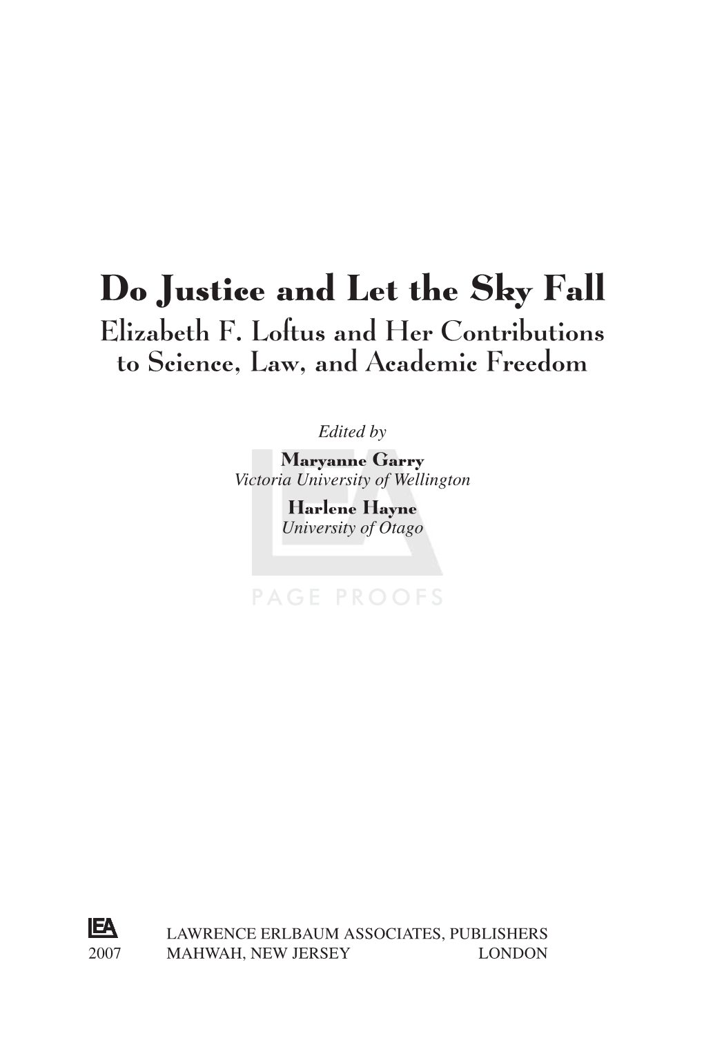 Do Justice and Let the Sky Fall Elizabeth F